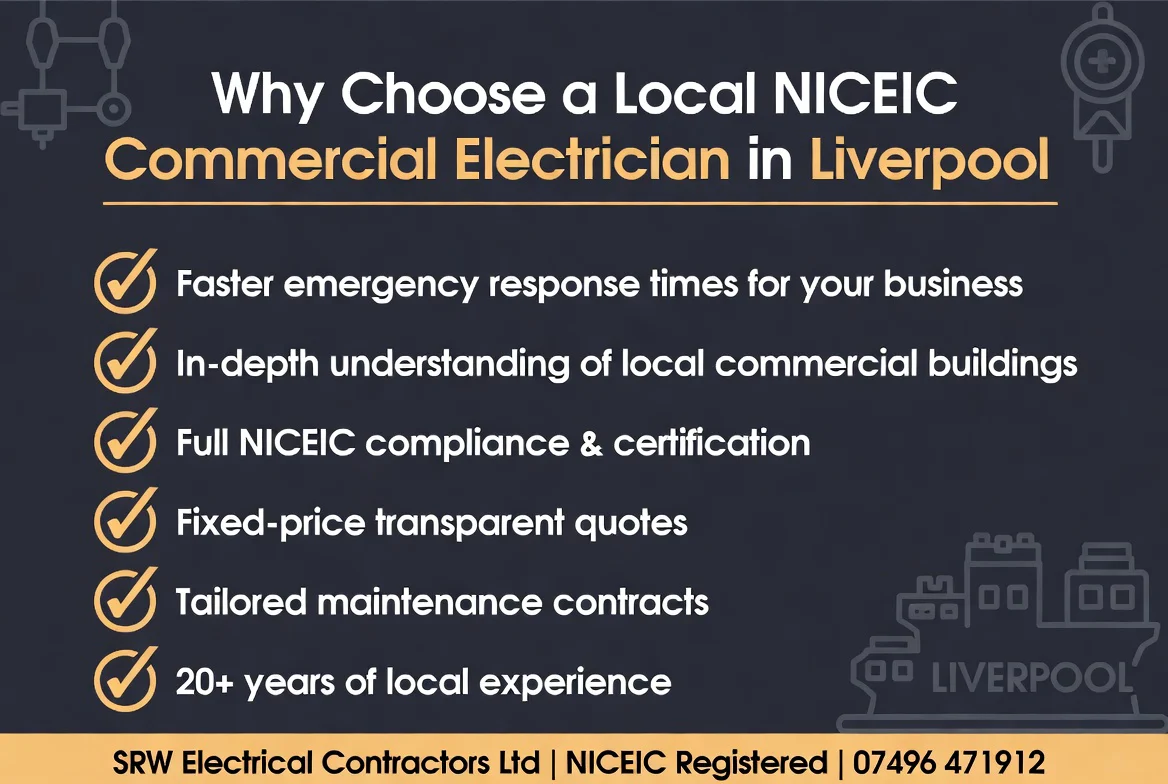 Commercial Electrician Liverpool - Complete Guide to Services for Businesses - SRW Electrical Contractors v1