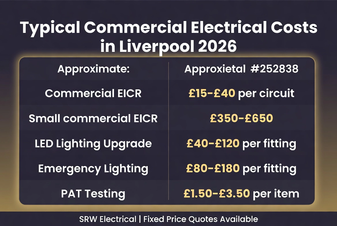 How Much Does a Commercial Electrician Cost in Liverpool - SRW Electrical Contractors v2